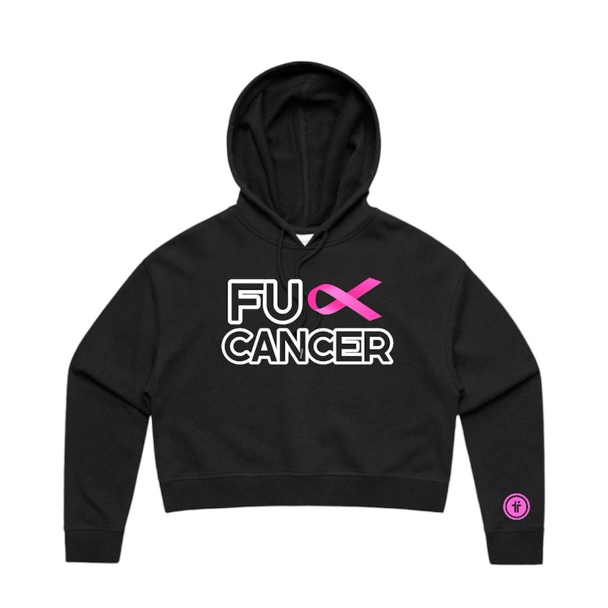 Fu** Cancer Crop Women's Hoodie